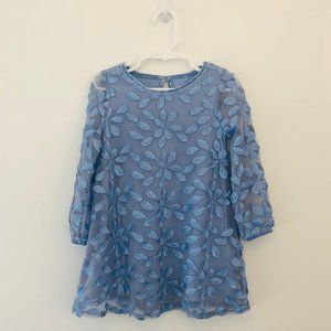 Oshkosh Long Sleeve Blue Floral Dress